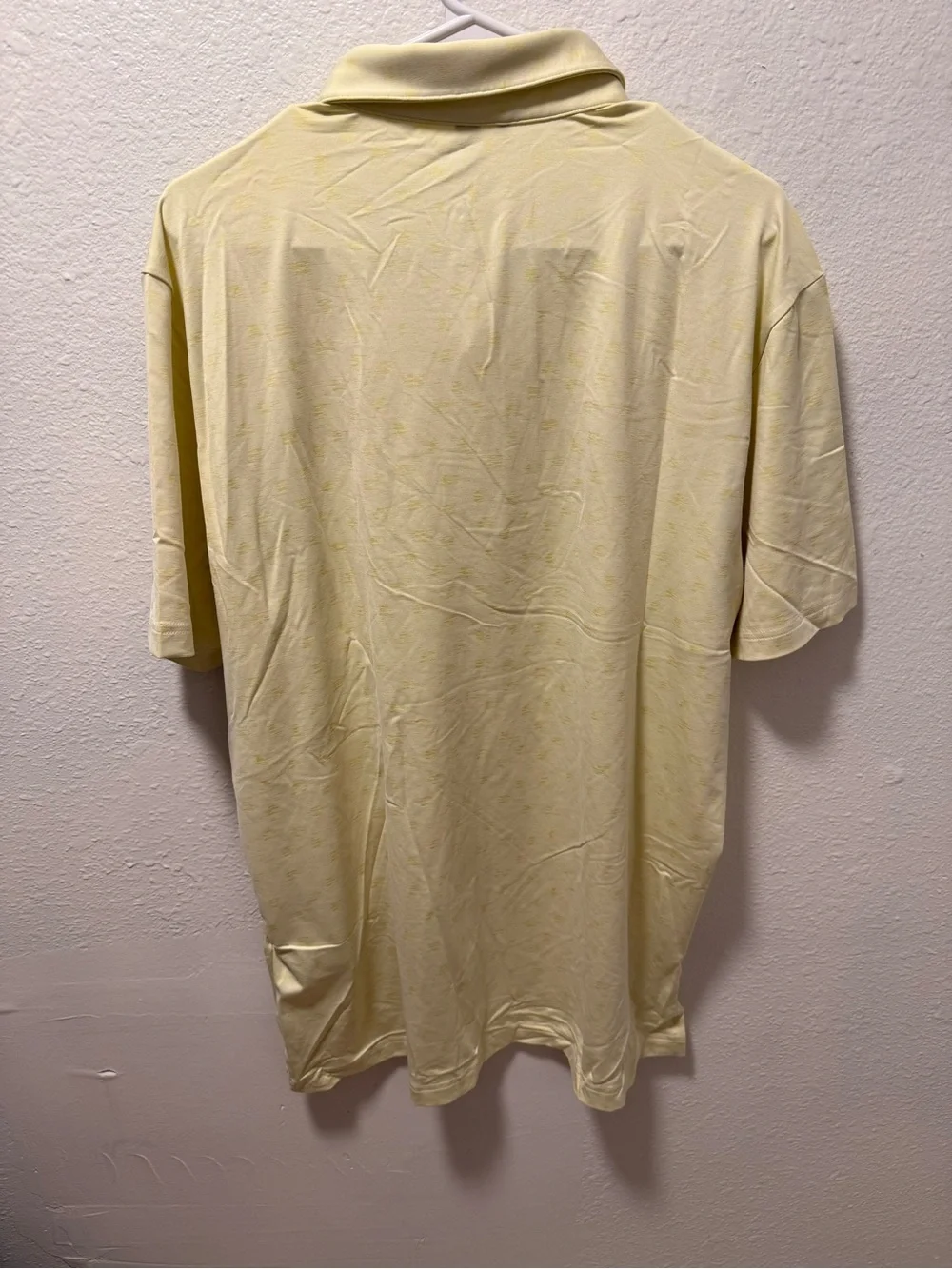 Adidas Men’s Ultimate 365 Yellow Novelty Print Performance Polo Shirt. Large
